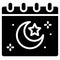 Islamic calendar icon, ramadan festival related vector