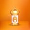 islamic candle latern 3d on white orange display background