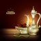 Islamic celebration background with text Ramadan Kareem