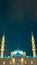 Islamic concept image. Eminonu Yeni Cami or New Mosque at night