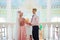 Islamic couple in the mosque on a wedding ceremony