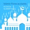 Islamic Forex Accounts Background with Mosque and Chart