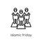 Islamic Friday Prayer icon. Trendy modern flat linear vector Isl