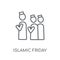 Islamic Friday Prayer linear icon. Modern outline Islamic Friday