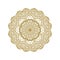 Islamic gold mandala on white background.