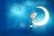 Islamic greeting  Eid Mubarak cards for Muslim Holidays.Eid-Ul-Adha festival celebration . Ramadan Kareem background. Moon and