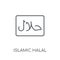 Islamic Halal linear icon. Modern outline Islamic Halal logo con