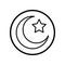 Islamic Icon, Crescent star icon-Vector Iconic Design