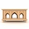 Islamic-inspired Wooden Coffee Table With Pillars And Arches