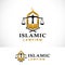 islamic law. justice. law firm logo design template