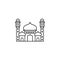 Islamic mosque outline icon.