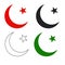 Islamic muslim symbol moon and star turkish arabic vector illustration islam religion logo for web site pattern