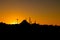 Islamic photo. Silhouette of Suleymaniye Mosque at sunset in Istanbul