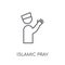 Islamic Pray linear icon. Modern outline Islamic Pray logo conce