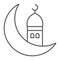 Islamic ramadan thin line icon, arabic and islam, ramadam kareem sign, vector graphics, a linear pattern on a white