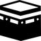 Islamic vector design Black kaaba in Mecca icon for Hajj and Ramadan or Eid. Islamic Icon mosque Mecca Eid Mubarak Line Art Icons