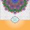 Islamic vintage floral pattern, template frame for