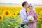 Islamic wedding ceremony in field. Wedding couple. Muslim marriage