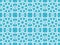 Islamic white pattern with blue background.