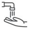 Islamic Wudu line icon, ramadan and islam, hand washing sign, vector graphics, a linear pattern on a white background