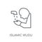 Islamic Wudu linear icon. Modern outline Islamic Wudu logo conce