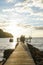 Island beach sunset pier thailand people couple silhouette