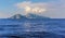 The Island of Capri, Italy in the morning light viewed from a motor launch in the Gulf of Naples