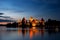 Island castle at night, Trakai, Lithuania, Vilnius