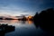 Island castle at night, Trakai, Lithuania, Vilnius