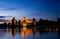 Island castle at night, Trakai, Lithuania, Vilnius