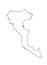 Island of Corfu in Greece vector map line contour