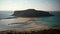 Island Gramvousa and the beautiful Balos beach on sunset in Crete island