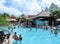 Island of Grand Turk - March 9, 2017 - vacationers enjoyed the pool at the Grand Turk islands - editorial use only