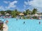 Island of Grand Turk - March 9, 2017 - vacationers enjoyed the pool at the Grand Turk islands - editorial use only