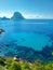 The island of ibiza with sea view. cala d`hort and Es Vedra