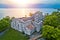 Island of Krk Fulfinum Mirine basilica ruins near OmiÅ¡alj aerial view at sunset