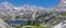 Island Lake in the Wind River Range, Rocky Mountains, Wyoming, views from backpacking hiking trail to Titcomb Basin from Elkhart P