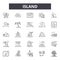 Island line icons, signs, vector set, outline illustration concept