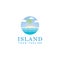 Island logo design, design beach circle theme