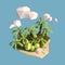 Island Low Poly Geometry Vector