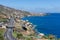 Island Madeira with Highway along Santa Cruz and a view at the airport