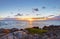 Island Maui cliff coast line with ocean. Hawaii.