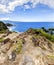 Island Maui cliff coast line with ocean. Hawaii.