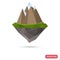 Island with mountains in polygon style color icon