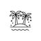 Island oasis palm tree icon. Element of Hawaii icon