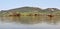 The island with the old church in the middle of the lake. Landscape under Palava. Czech Republic - South Moravian Region wine