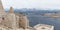 Island of Pag old desert ruins and bridge panorama view, Dalmatia, Croatia