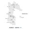 Island of patmos in greece white map illustration