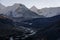 Island peak in a beautiful morning sunrise from Dingboche village, Himalayas range, Nepal