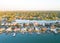 Island with private houses and boat dock. Luxury residential area. Most expensive neighborhood property. Vacation rentals in Flori